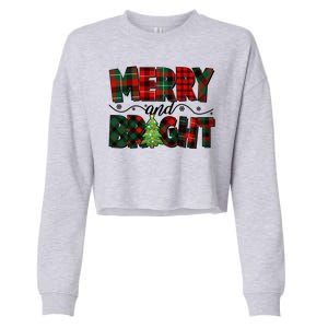 Christmas Merry And Bright Red And Green Patterns Cropped Pullover Crew