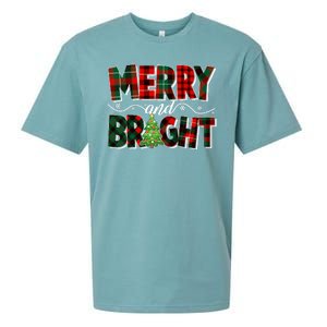 Christmas Merry And Bright Red And Green Patterns Sueded Cloud Jersey T-Shirt