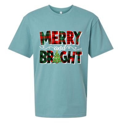 Christmas Merry And Bright Red And Green Patterns Sueded Cloud Jersey T-Shirt