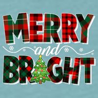 Christmas Merry And Bright Red And Green Patterns Sueded Cloud Jersey T-Shirt
