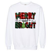 Christmas Merry And Bright Red And Green Patterns Garment-Dyed Sweatshirt