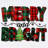 Christmas Merry And Bright Red And Green Patterns Garment-Dyed Sweatshirt