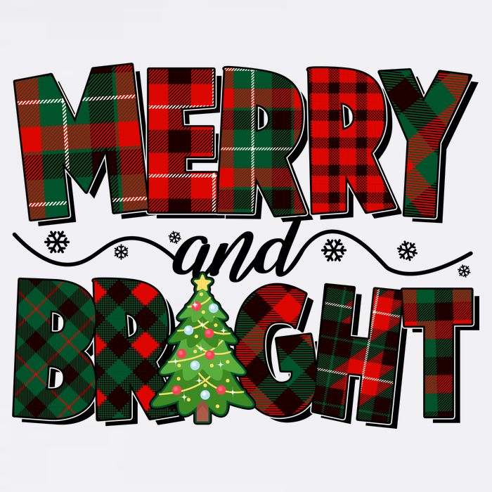 Christmas Merry And Bright Red And Green Patterns Garment-Dyed Sweatshirt
