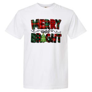 Christmas Merry And Bright Red And Green Patterns Garment-Dyed Heavyweight T-Shirt