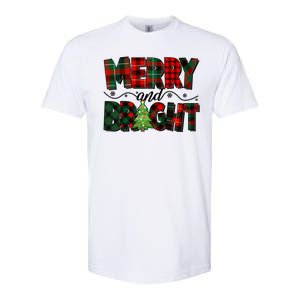 Christmas Merry And Bright Red And Green Patterns Softstyle CVC T-Shirt