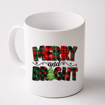 Christmas Merry And Bright Red And Green Patterns Coffee Mug