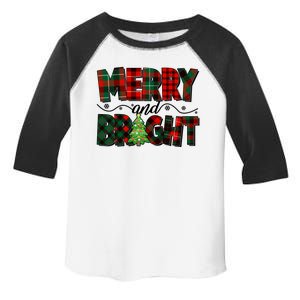 Christmas Merry And Bright Red And Green Patterns Toddler Fine Jersey T-Shirt