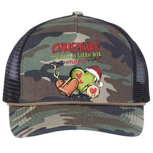 Christmas Means A Little Bit More Matching Family Christmas Gift Retro Rope Trucker Hat Cap