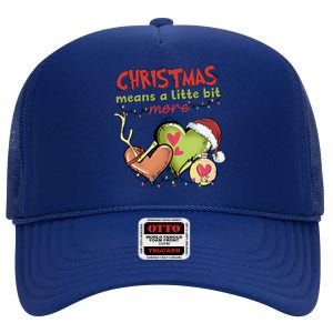 Christmas Means A Little Bit More Matching Family Christmas Gift High Crown Mesh Back Trucker Hat