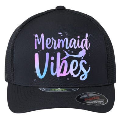 Cute Mermaid Art For Women Girl Sea Creature Mermaid Lover Flexfit Unipanel Trucker Cap