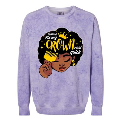 Crown Melanin African Black History Queen Black Magic Gift Colorblast Crewneck Sweatshirt