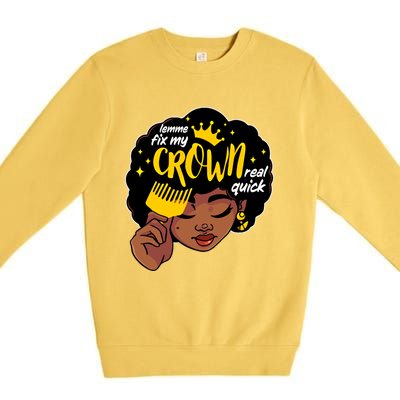 Crown Melanin African Black History Queen Black Magic Gift Premium Crewneck Sweatshirt