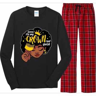 Crown Melanin African Black History Queen Black Magic Gift Long Sleeve Pajama Set