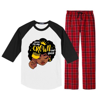 Crown Melanin African Black History Queen Black Magic Gift Raglan Sleeve Pajama Set