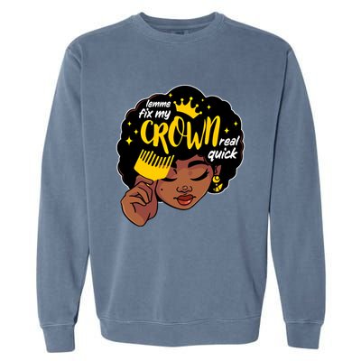 Crown Melanin African Black History Queen Black Magic Gift Garment-Dyed Sweatshirt