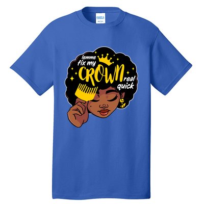 Crown Melanin African Black History Queen Black Magic Gift Tall T-Shirt