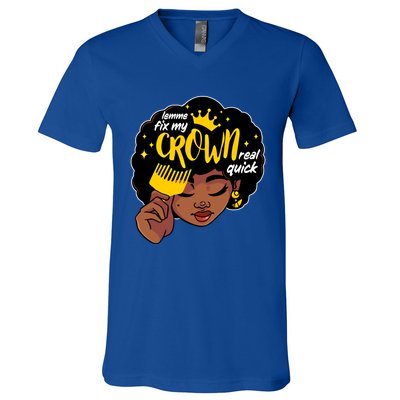 Crown Melanin African Black History Queen Black Magic Gift V-Neck T-Shirt