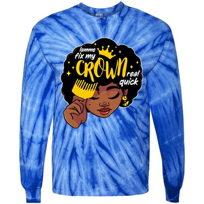 Crown Melanin African Black History Queen Black Magic Gift Tie-Dye Long Sleeve Shirt