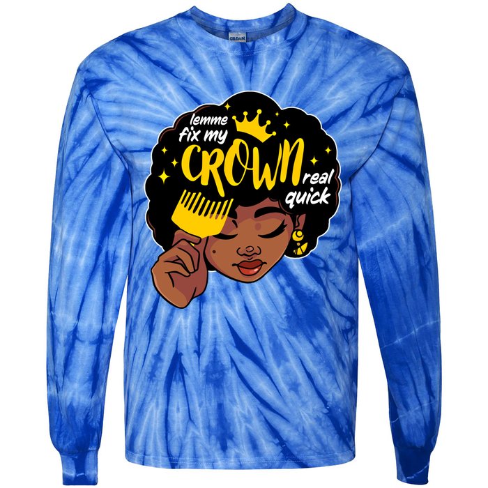 Crown Melanin African Black History Queen Black Magic Gift Tie-Dye Long Sleeve Shirt