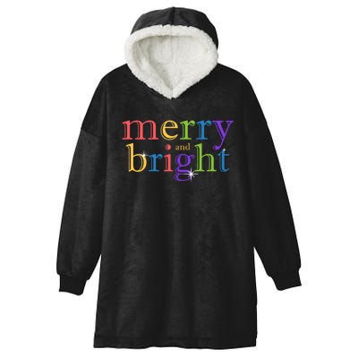 Colorful Merry And Bright Christmas Hooded Wearable Blanket