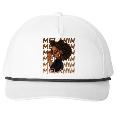 Cute Melanin Afro Natural Hair Queen Black Magic Gift Cute Gift Snapback Five-Panel Rope Hat