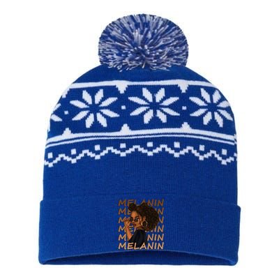 Cute Melanin Afro Natural Hair Queen Black Magic Gift Cute Gift USA-Made Snowflake Beanie