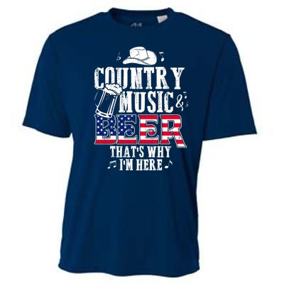 Country Music And Beer That's Why I'm Here Cooling Performance Crew T-Shirt