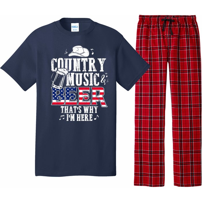 Country Music And Beer That's Why I'm Here Pajama Set