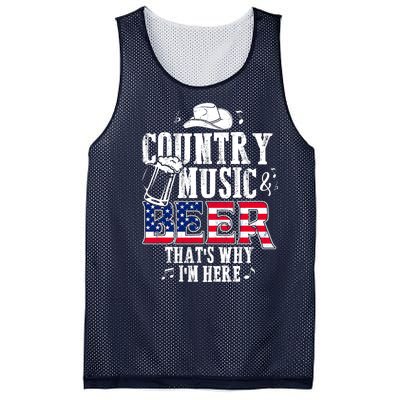 Country Music And Beer That's Why I'm Here Mesh Reversible Basketball Jersey Tank