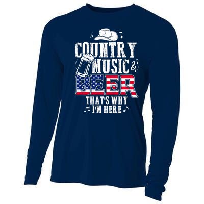 Country Music And Beer That's Why I'm Here Cooling Performance Long Sleeve Crew