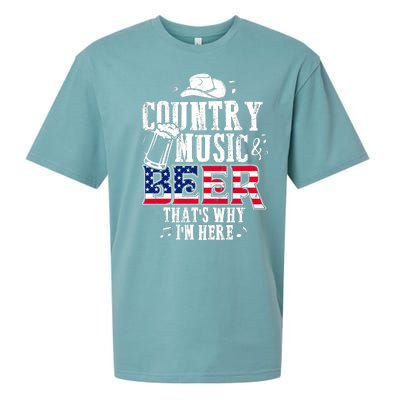 Country Music And Beer That's Why I'm Here Sueded Cloud Jersey T-Shirt