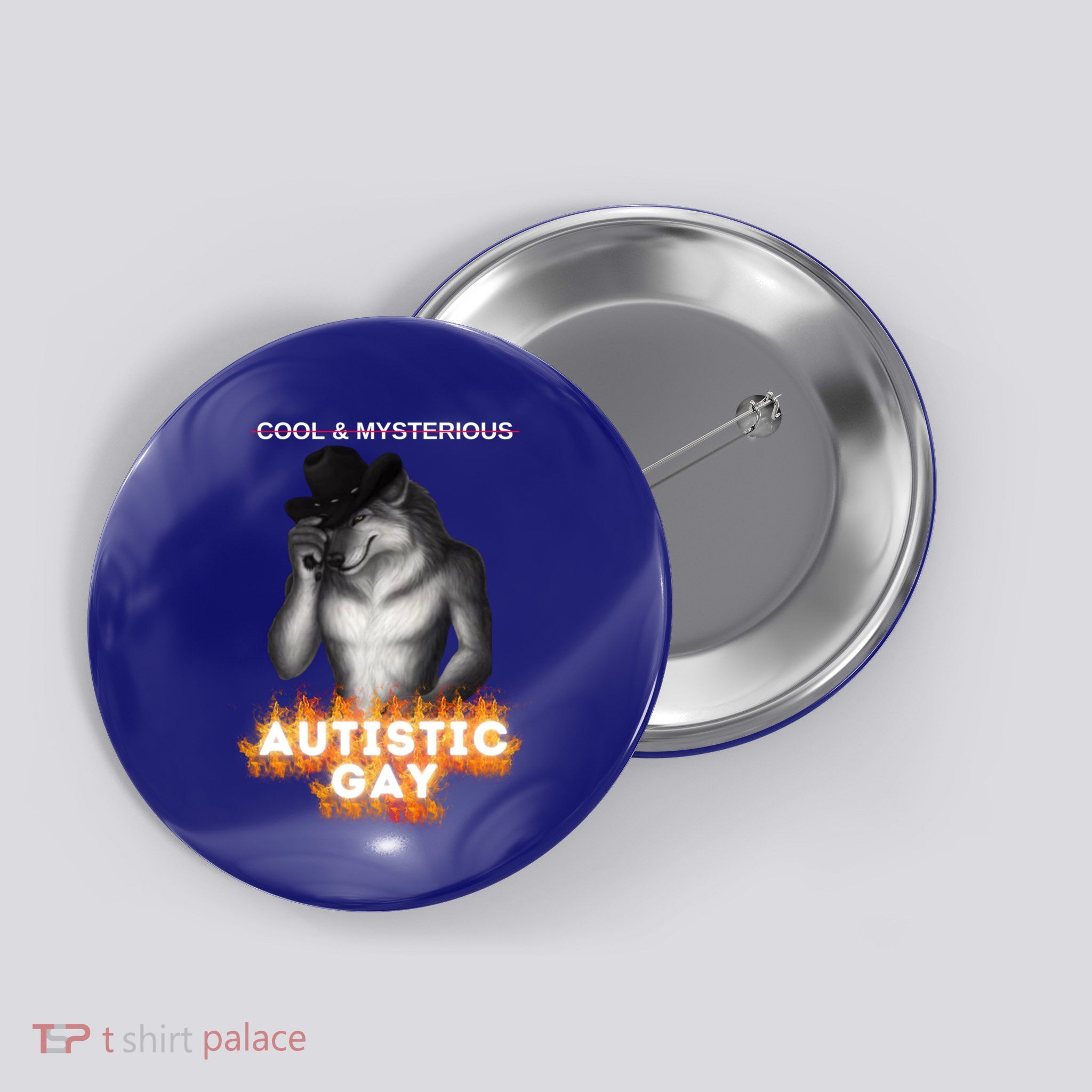 Cool Mysterious Autistic Skeleton Cursed Autism Meme Cool Gift Button