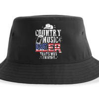 Country Music And Beer Thats Why Im Here Funny Sustainable Bucket Hat