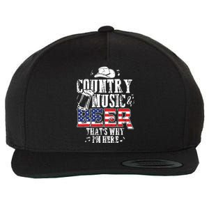 Country Music And Beer Thats Why Im Here Funny Wool Snapback Cap