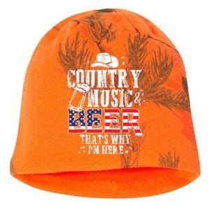 Country Music And Beer Thats Why Im Here Funny Kati - Camo Knit Beanie