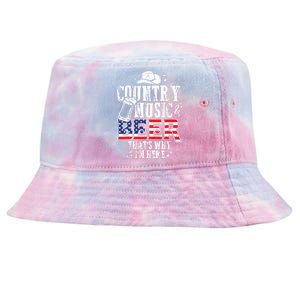 Country Music And Beer Thats Why Im Here Funny Tie-Dyed Bucket Hat