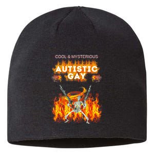 Cool Mysterious Autistic Gay Funny Hard Skeleton Meme Gen Z Sustainable Beanie