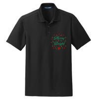 Cute Merry And Bright Christmas Season Dry Zone Grid Polo