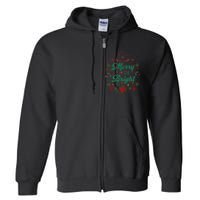 Cute Merry And Bright Christmas Season Full Zip Hoodie