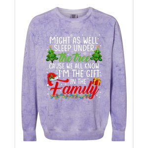 Christmas Might As Well Sleep Under The Tree Colorblast Crewneck Sweatshirt