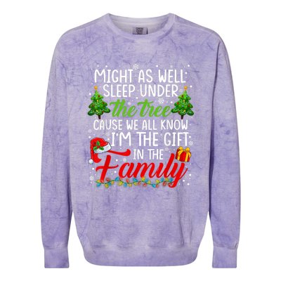 Christmas Might As Well Sleep Under The Tree Colorblast Crewneck Sweatshirt