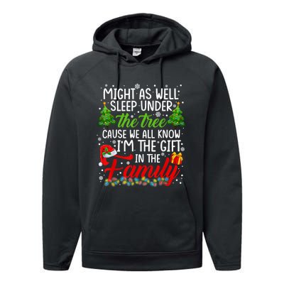 Christmas Might As Well Sleep Under The Tree Performance Fleece Hoodie