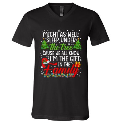 Christmas Might As Well Sleep Under The Tree V-Neck T-Shirt