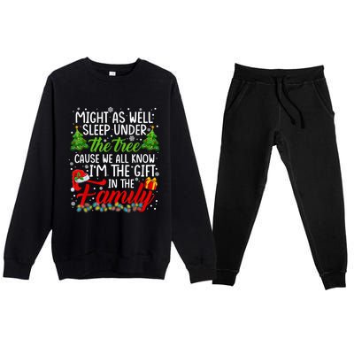 Christmas Might As Well Sleep Under The Tree Premium Crewneck Sweatsuit Set