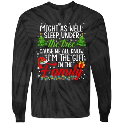 Christmas Might As Well Sleep Under The Tree Tie-Dye Long Sleeve Shirt