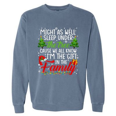 Christmas Might As Well Sleep Under The Tree Garment-Dyed Sweatshirt