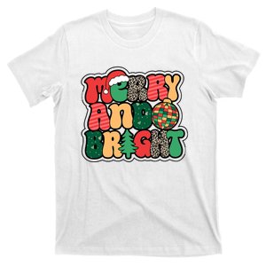 Cute Merry And Bright Christmas Xmas Tree Discoball T-Shirt