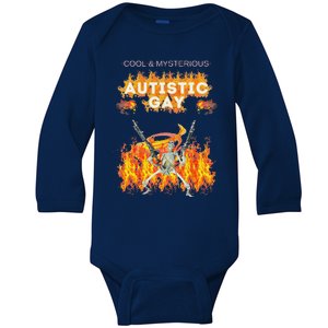 Cool Mysterious Autistic Gay Hard Skeleton Baby Long Sleeve Bodysuit