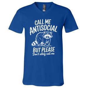 Call Me Antisocial But Please DonT Actually Call Me Funny Gift V-Neck T-Shirt