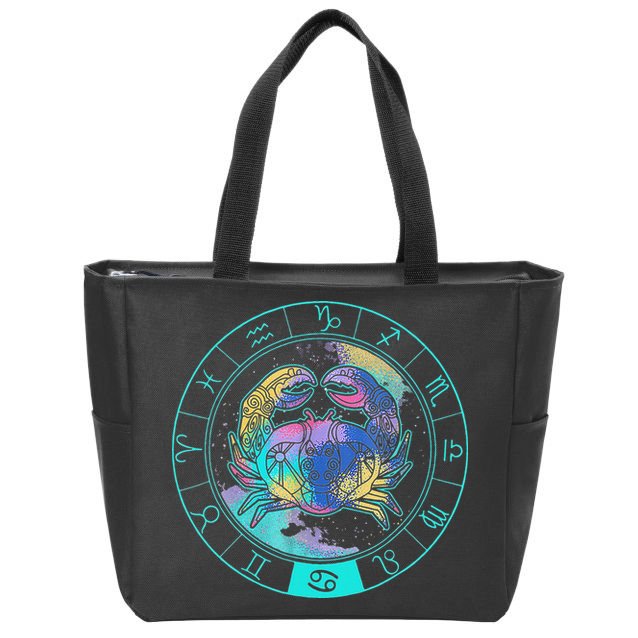 Cancer Moonchild Astrology Zodiac Horoscope Zip Tote Bag